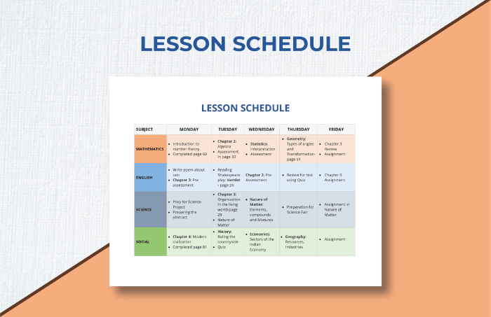 Contoh desain jadwal pelajaran