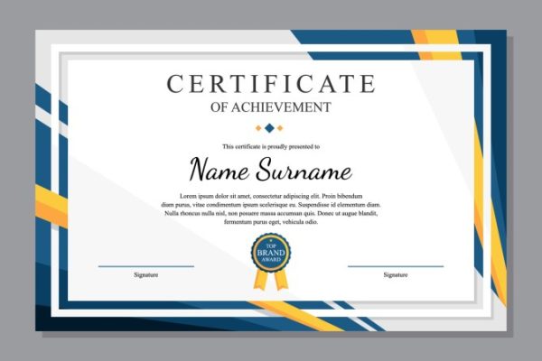 Certificate background templates honor